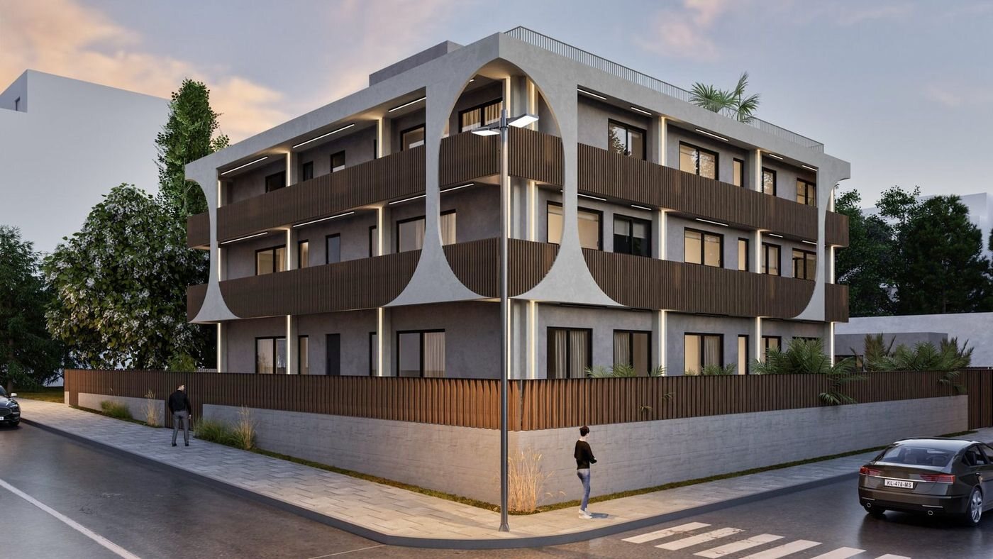 Corner view of the building