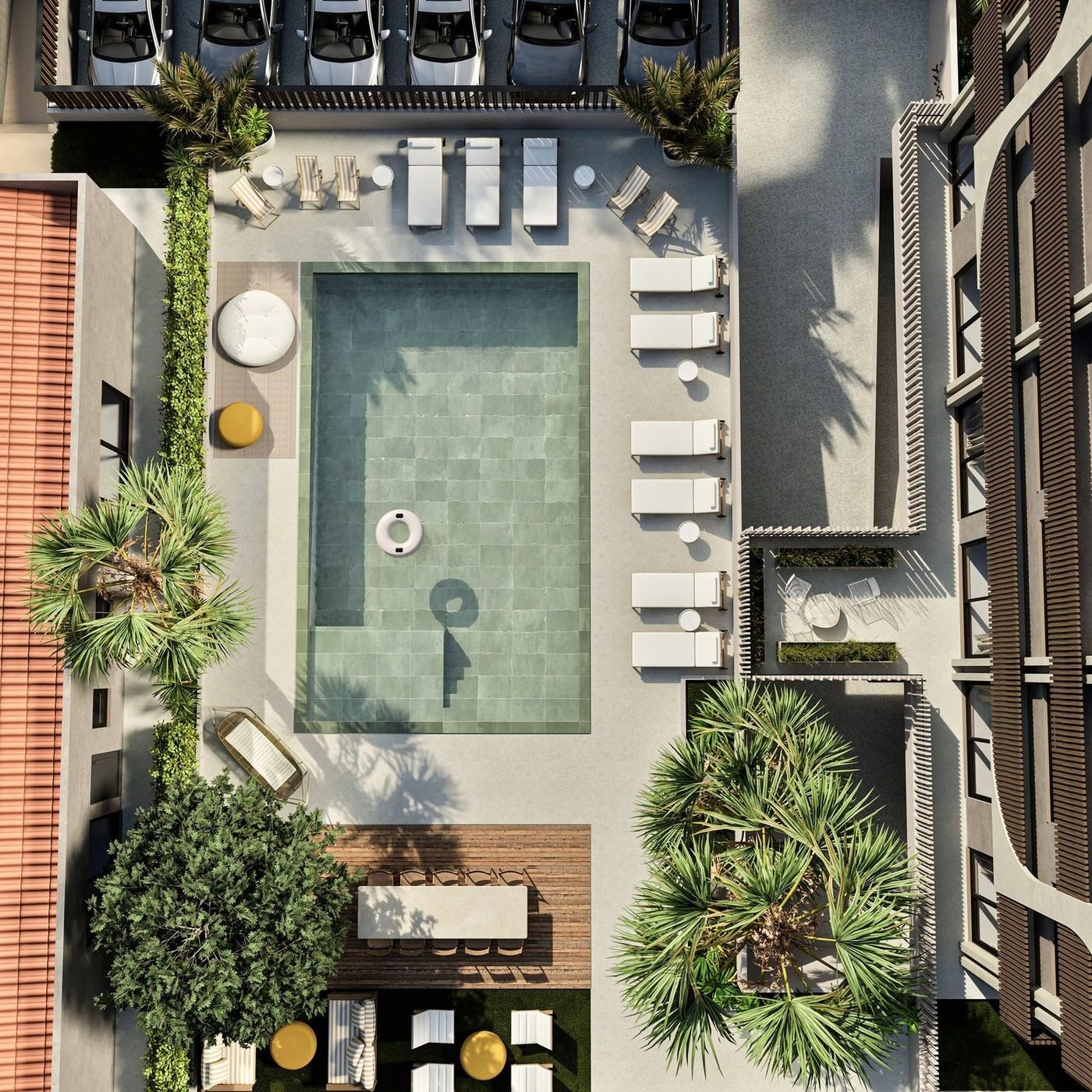 Pool, aerial view