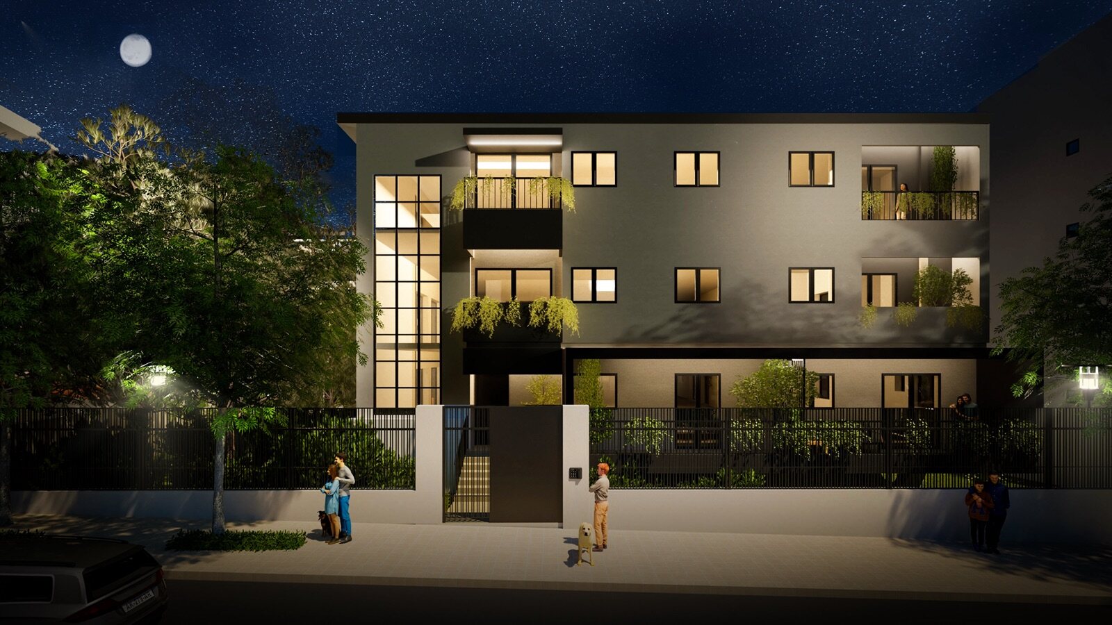 Façade, night